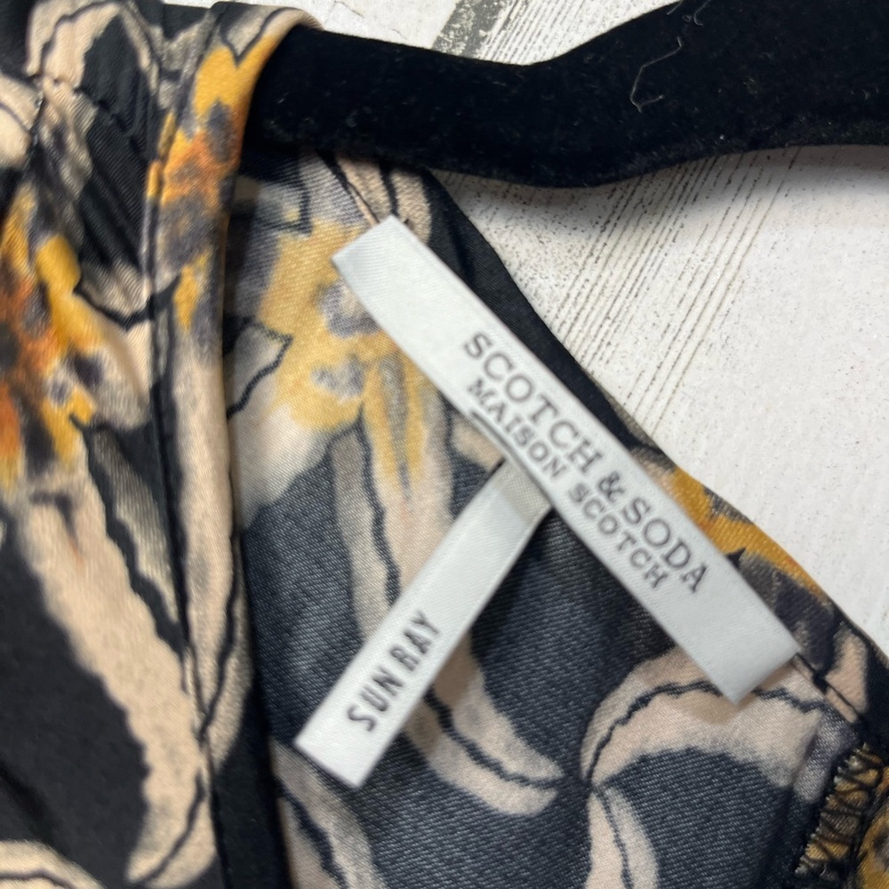 Scotch & Soda Black Maxi Dress with Tan and Cream Pattern - Picture 7 of 14